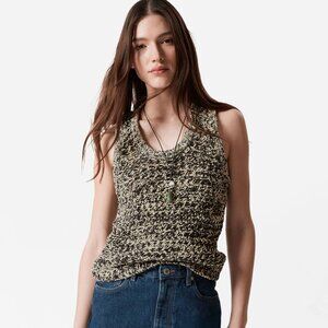& Other Stories Black and Cream Knit Tank Top